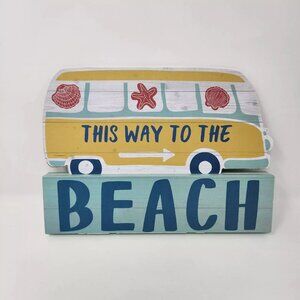 12" x 8.5" This Way to the Beach table shelf plaque summer beach
